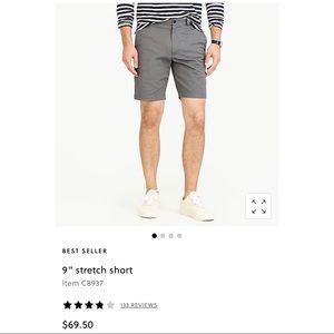 J. Crew • 9” Stretch Short